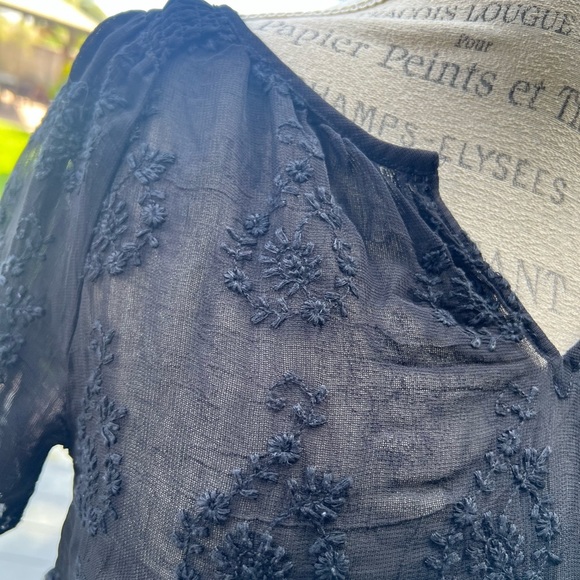 Zara Black Crop Top with Embellished Mandarin Collar - Picture 12 of 13